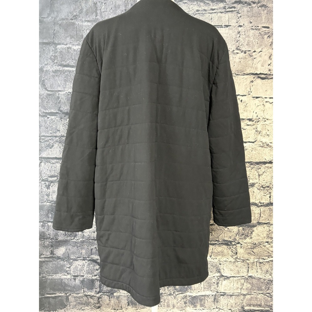Eileen Fisher Coat Womens Petite Small Black Quilted Organic Cotton Pockets - Picture 4 of 16